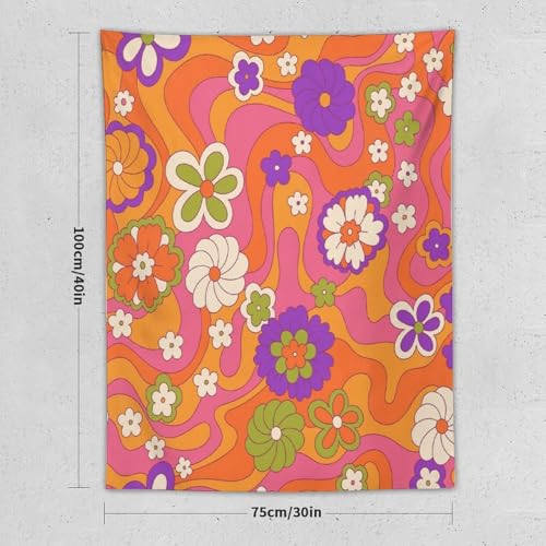 70s Vintage Flower Tapestry，Retro Floral Hippie Aesthetic Art Tapestries Home Decor for Living Room Bedroom Nursery 30"x40" - color: 70s Flower-4, size: 40"L x 30"W