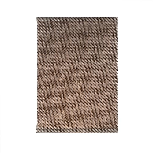 Aspen Creative 38703-2, K/D Hardback Square Contemporary Collapsible Spider Shade, (10+10)" Top x (10+10)" Bottom x 14-1/4" Height, Brown Rattan Look Linen Textured Fabric, Set of 2 - size: 10+10" Top x 10+10" Bottom x 14-1/8" Height