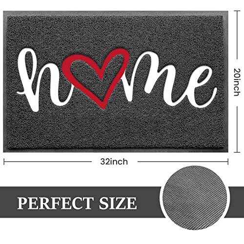 Door Mat, Welcome Mat Low Profile Floor Mat Front Doormat Indoor and Outdoor Doormat Non Slip Rugs for Entryway, Patio, High Traffic Areas (32"x20", Grey-Home) - color: Grey-home, size: 1'8" x 2'8" (Rectangular)