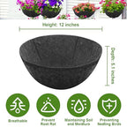 Riare 4 Pack 12 Inch Round Fabric Planter Basket Liner- Hanging Basket Liners Replacement Coco Fiber Liner Alternative for Hanging Basket Flowers (Prevent Birds from Nesting) - size: 12inch