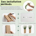 2 Pack Woven Wall Vase with Artificial Eucalyptus Boho Wall Basket Hanging Decor Rustic Pocket Planter Flower Vase for Indoor Living Room Bedroom Home Office Kitchen Decoration