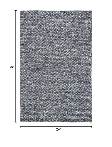 SAFAVIEH Natura Collection Accent Rug - 2' x 3', Dark Grey, Handmade Wool Blend, Textured Design, Ideal for Hallway, Bedroom, Foyer (NAT620H) - color: Dark Grey, size: 2' x 3' (Rectangular)