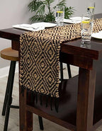 Unique Loom Braided Jute Collection Area Rug - Assam (1' 2" x 6' 1" Table Runner, Black/ Natural) - color: Black/Natural, size: 1'2" x 6'1" (Rectangular)