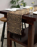 Unique Loom Braided Jute Collection Area Rug - Assam (1' 2" x 8' Table Runner, Black/ Natural) - color: Black/Natural, size: 1'2" x 8' (Rectangular)