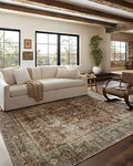 Loloi Magnolia Home by Joanna Gaines Sinclair Collection SIN-01 Rust/Lagoon 8'-6" x 11'-6", .25" Pile Height, Machine Washable, Area Rug - color: Rust / Lagoon, size: 8'6" x 11'6" (Rectangular)