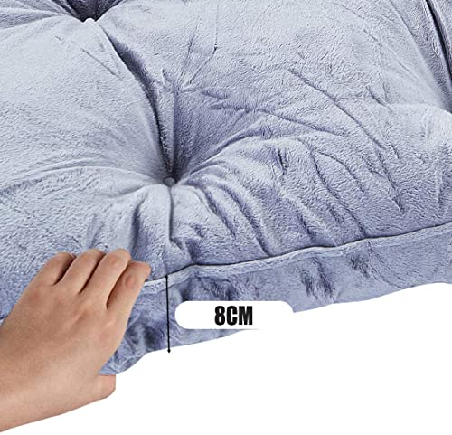 Big Hippo Rocking Chair Cushions Set with Ties, Tufted Thick Back and Seat Pads for Wooden Glider & Nursery, Velour Lumbar Support to Relieve Tailbone Pain for Indoor Office (Grey) - color: Grey2