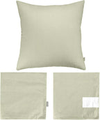 Thmyo 4-Pack 100% Cotton Comfortable Solid Decorative Throw Pillow Case Square Cushion Cover Pillowcase Sublimation Blank Pillow Covers DIY Throw Pillowcase for Sofa Bedroom(20x20 inch/ 50x50cm,Beige)