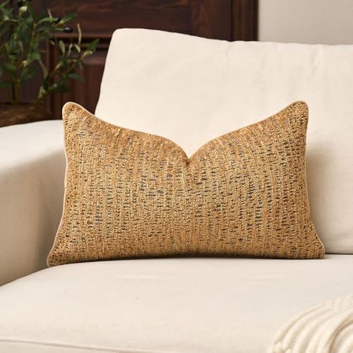 Yangest Chenille Pillow Cover 12 x 20 Inches, Thick Textured Rectangle Throw Pillow Cover Farmhouse Modern Soft Accent Couch Neutral Pillow Cover for Living Room Bedroom, Yellow - color: Yellow, size: 20" x 12" (Pack of 1)