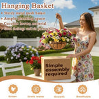 10 inch Metal Hanging Baskets For Plants Outdoor 4 Pack Round Metal Wire Hanging Basket Planter with Coco Fiber Liners Chain Round Wire Plant Holder for Garden, Patio, Deck, Porch Plants Flower Potsss - size: 10 Inch, style: Flower Border