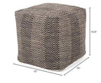 Foamma Pouf Ottoman Brown, 15"x15"x15.5" - Square Ottoman Foot Rest for Living Room and Bedroom, Pouf Footstool, Foot Rest for Couch, Boho Furniture for Home - color: Brown