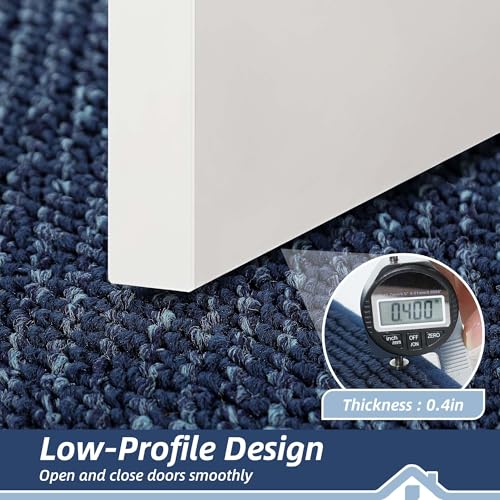 BEQHAUSE Indoor Door Mat 20" x 32", Dirt Trapper Door Mats Non-Slip Entryway Rugs Washable, Trap Dirt Absorbent Welcome Mat, Low Profile Floor Mats for Front Back Door and Entryway, Blue - color: Blue, size: 20" X 32" (Rectangular)