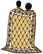 Pure Country Weavers Apple Season Blanket - Garden Floral Gift Tapestry Throw Woven from Cotton - Made in the USA (72x54) - color: Apple