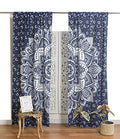 Popular Handicrafts Indian Hippie Bohemian Beautiful Ombre Color Mandala Curtain Panels Blue Silver - color: Blue Silver, size: 38"W x 83"L (Pack of 2)