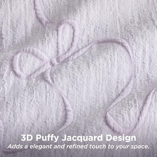 Bedsure Lavender Comforter Set Queen, GentleSoft™ 3 Pieces Breathable Bow Comforter Set Women Girls with 2 Pillow Shams, Cute Queen Bedding Sets Room Decor Aesthetic Bedroom Decor, 90x90 Inches - color: 01 - Bow Lavender, size: Queen (90" x 90")