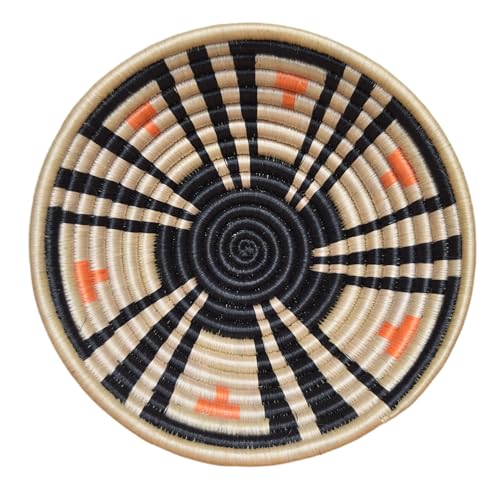 African Basket Rwanda - 8 Inches Diameter - Sisal, Sweetgrass Basket - Handmade From Africa, SRB107