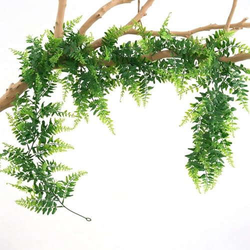 GBESTWOOW Fern Garland, Artificial Vine Fake Greenery Wedding Arch Swag Backdrop Doorways Table Runner Ivy Indoor Outdoor - size: 5.9 FT-Fern garland