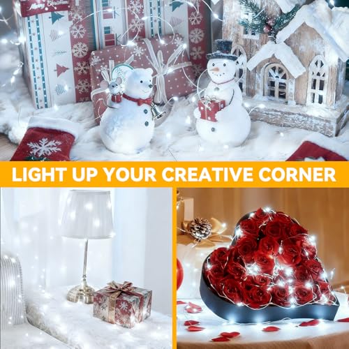 Twinkle Fairy Lights 8 Modes with Remote and Timer 33ft 100LED USB Plug in String Lights Waterproof String Lights for Bedroom Indoor Wreath Party Wedding Christmas Decoration, White - color: White, size: 1 Pack