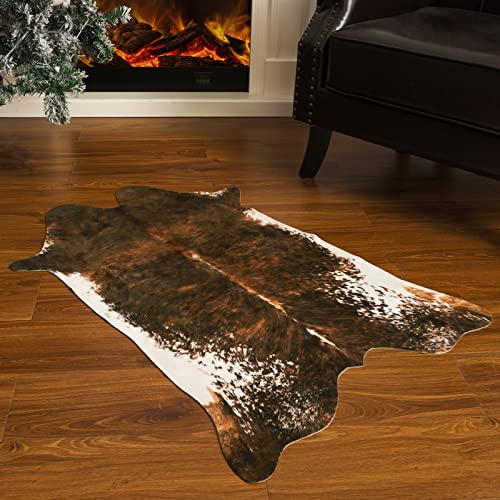 BENRON Faux Cowhide Rug Small, Western Cow Hide Rugs for Entryway Kitchen Hallyway Western Home Decor, Non Slip Cute Rug with Irregular Animal Skins and Hides, Olive Green, 2.3 x 3.6ft - color: Olive Green, size: 2'4" x 3'7" (Irregular)