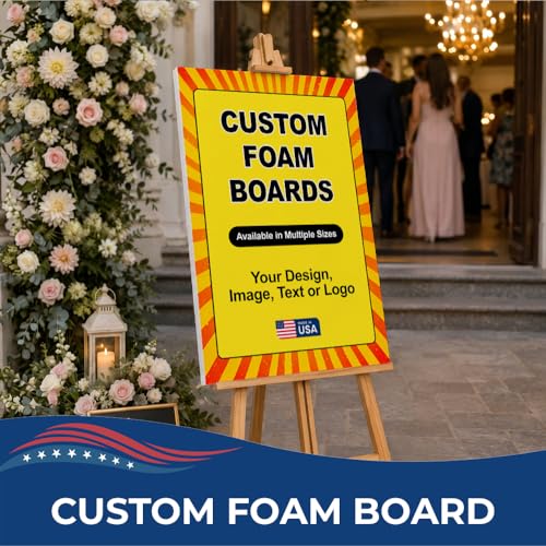 Custom Poster Boards by DC | Foam Board Poster Custom Printing, Personalized Foam Board Sign | Made in USA | Custom Foam Board Poster Printing (Stand not Included) - color: Foam Board