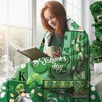 Happy St Patricks Day Flannel Throw Blanket, Lucky Charm Shamrock Clover Gnome Truck Top Hat Birthday Gifts for Kids Men Women, Irish Spring Gold Coins Soft Blankets for Bedding Sofa 50" x 60" - color: Happy St Patricks