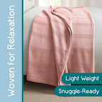 Vellux 100% Cotton Blanket, King, 108x90, Pink Clay | Soft, Breathable Knit, Lightweight, All Season, Machine Washable, Oeko-Tex Certified, Hotel Quality - color: Pink, size: King