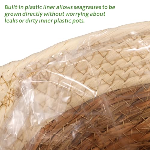 Abaodam Woven Basket Planter for Indoor Plants Small Jute Rope Plant Basket with Tassel Boho Flower Pot Holder Home Decor Storage Container
