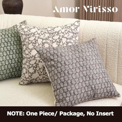 Amor Virisso Floral Pillow Covers 24x24 Couch Pillows for Living Room Decorative Throw Pillow Covers Accent Farmhouse Neutral Pillow Covers 1PC, Light Taupe - color: Light Taupe, size: 24" x 24" (Pack of 1)