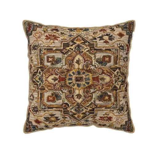 Terracotta Gold Vintage Velvet Pillow Covers 20x20 Inch Tan Brown Khaki Bohemian Tapestry Carpet Throw Pillows for Couch Soft Cushion Covers Pillowcase Aztec Boho Rug Pillow Cases for Bed Living Room - color: Vintage Terracotta Carpet, size: 20" x 20" (Pa