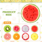 Tinideya 8 Pcs Fruit Carpet Circle Seats for Classroom Sitting 15 Inch Small Floor Cushions Round Classroom Rugs Bulk for Home Decorations School Group Activity