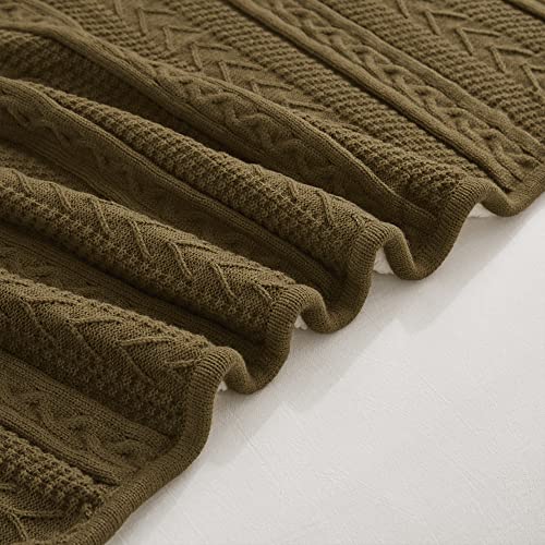 Longhui bedding Dark Brown Acrylic Cable Knit Sherpa Throw Blanket - Thick, Soft, Big, Cozy Dark Brown Knitted Fleece Blankets for Couch, Sofa, Bed - 50 x 63 Inches - color: Dark Brown, size: 50" x 63", Standard