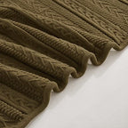 Longhui bedding Dark Brown Acrylic Cable Knit Sherpa Throw Blanket - Thick, Soft, Big, Cozy Dark Brown Knitted Fleece Blankets for Couch, Sofa, Bed - 50 x 63 Inches - color: Dark Brown, size: 50" x 63", Standard
