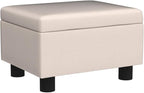 Small Foot Stool Under Desk Foot Stools Ottoman Footstool Foot Stools Small Footstools Foot Stool for Living Room Foot Rest 15" W x 12" D x 9.5" H Linen Beige