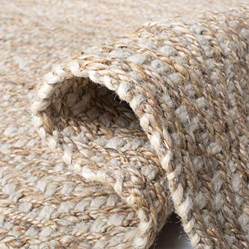 SAFAVIEH Natural Fiber Collection Accent Rug - 2' x 3', Natural & Ivory, Handmade Boho Farmhouse Woven Jute, Ideal for High Traffic Areas in Entryway, Living Room, Bedroom (NF185A) - size: 2' x 3' (Rectangular)