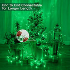 Brizled Green Christmas Lights, 69.6ft 300 Count Mini String Lights Connectable, 120V UL Certified Incandescent Light White Wire, Green Xmas Tree Light for Indoor Outdoor Xmas Halloween Tree Party - color: Green