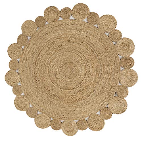 JONATHAN Y Eden Jute Hippie Circle Natural 8' Round Indoor Area Rug, Natural-Fibers, Geometric, Easy-Cleaning for Living Room, Bedroom, Kitchen, Pet Friendly, Non-Shedding (RNF102A-8R) - size: 8' (Round)