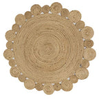 JONATHAN Y Eden Jute Hippie Circle Natural 7' Round Indoor Area Rug, Natural-Fibers, Geometric, Easy-Cleaning for Living Room, Bedroom, Kitchen, Pet Friendly, Non-Shedding (RNF102A-7R) - size: 7' (Round)
