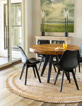 Unique Loom Braided Jute Collection Classic Quality Made Natural Hand Woven With Circle Swirl Details Area Rug (5' 0 x 5' 0 Round, Natural) - size: 5'1" (Round)