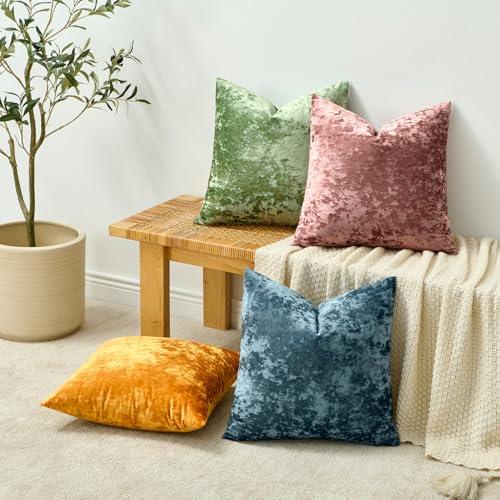 MIULEE Velvet Throw Pillow Covers Set of 2, Soft Neutral Decorative Valentine Spring Pillow Cases with Luxurious Textured Cushion Covers for Home Decor Couch Sofa Bed,Dusty Rose Pink 18x18 inch - color: Dusty Rose Pink, size: 18" x 18" (Pack of 2)
