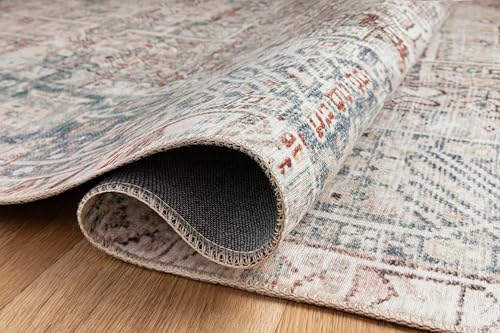 Loloi Chris Loves Julia Jules Collection JUL-07 Natural/Ocean 7'-6'' x 9'-6'', .13" Pile Height, Area Rug - color: Natural / Ocean, size: 7'6" x 9'6" (Rectangular)