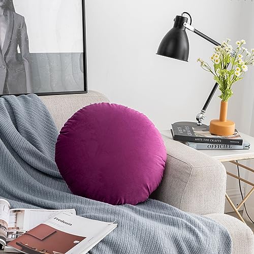 S_SSOY Round Throw Pillow 18",Soft Dutch Fleece Throw Pillow Round Cushion Floor Pillows for Living Room Sofa Bed Chair Floor Car Home Decoration (Purple) - color: Purple