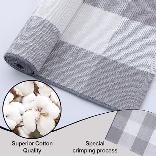 OLANLY Buffalo Plaid Rug 2' x 3' (24" x 36") – Grey and White Cotton Checkered Doormat, Washable Indoor Outdoor Rug for Layered Front Porch, Kitchen, Entryway Decor - color: Grey White Buffalo Check, size: 2' X 3' (Rectangular)