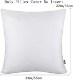 Thmyo 4-Pack 100% Cotton Comfortable Solid Decorative Throw Pillow Case, Square Cushion Cover Pillowcase Sublimation Blank Pillow Covers Valentines Day DIY Throw Pillowcase(22x22inch/55x55cm,White)