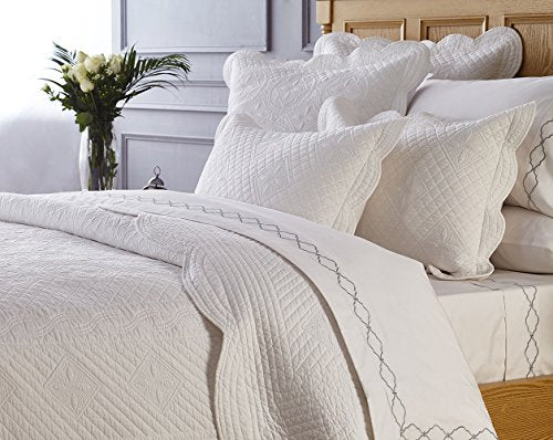 Calla Angel Sage Garden Luxury Pure Cotton Quilted Pillow Sham, Standard, 20x26, White - color: White, size: Standard