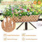 Riare 2 Pack 24 Inch Window Boxes Planters with Coco Liner, Metal Deck Railing Planter Boxes, Balcony Planters Railing Hanging, Horse Trough Window Flower Planter Boxes for Outdoor Porch Fence Patio - size: 24Inch