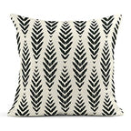 ArtSocket Set of 4 Throw Pillow Covers Ikat Tribal and Boho Bohemian Black Ethnic Herringbone for Ideas Decor Linen Outdoor Pillow Cases Home Decorative Square 18x18 Inches Pillowcases - size: 18" x 18" (Pack of 4)