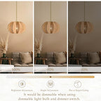 Rattan Pendant Light 12.6 in Hemp Rope Rattan Light Fixture Woven Pendant Wicker Chandelier Boho Chandelier for Hallyway - color: 12.5" Natural