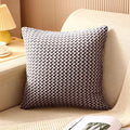 Two-Tone Textured Pillow Covers Decorative Throw Cushion Case Soft Home Sofa Accent Pillowcase with Hidden Zipper - color: Coffee
