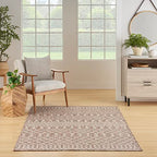 Nourison Home Positano Beige 7' x 10' Area Rug - Easy Clean, Non Shedding, Bed Room, Living Room, Dining Room, Kitchen (7' x 10') - color: Beige, size: 7' x 10' (Rectangular)