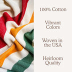 Prismatic Springs Striped Afghan Throw Blanket | Thick & Cozy | Cotton USA Made (73x48) - color: Prismatic Springs