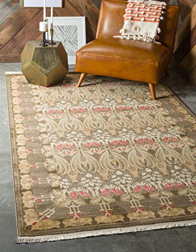 Unique Loom Edinburgh Collection Area Rug - Canmore (7' 1" x 10' Rectangle, Brown/ Light Blue) - color: Brown/Light Blue, size: 7'1" x 10' (Rectangular)
